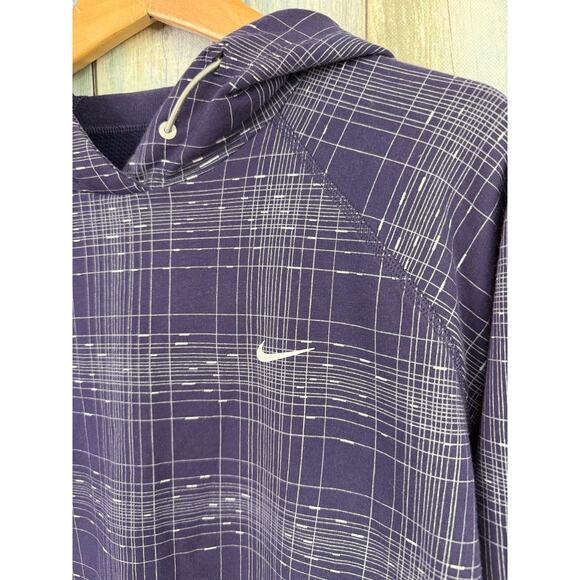 Nike Dri-Fit Purple Pullover Hoodie Running Jacket Size XL Back Vent Long Sleeve - Picture 3 of 7